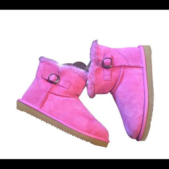 Member’s Mark Girls Sheepskin Pink Boots Short 3 - Picture 5 of 8